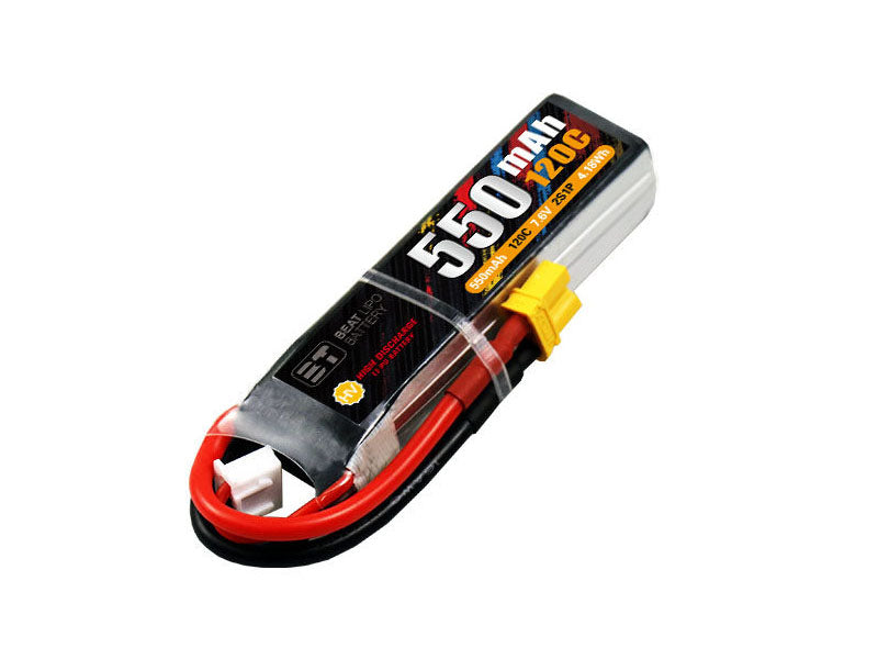 BT 550mAh LiHv 2S/3S/4S 120C高圧リポバッテリー XT30/XT60/JST