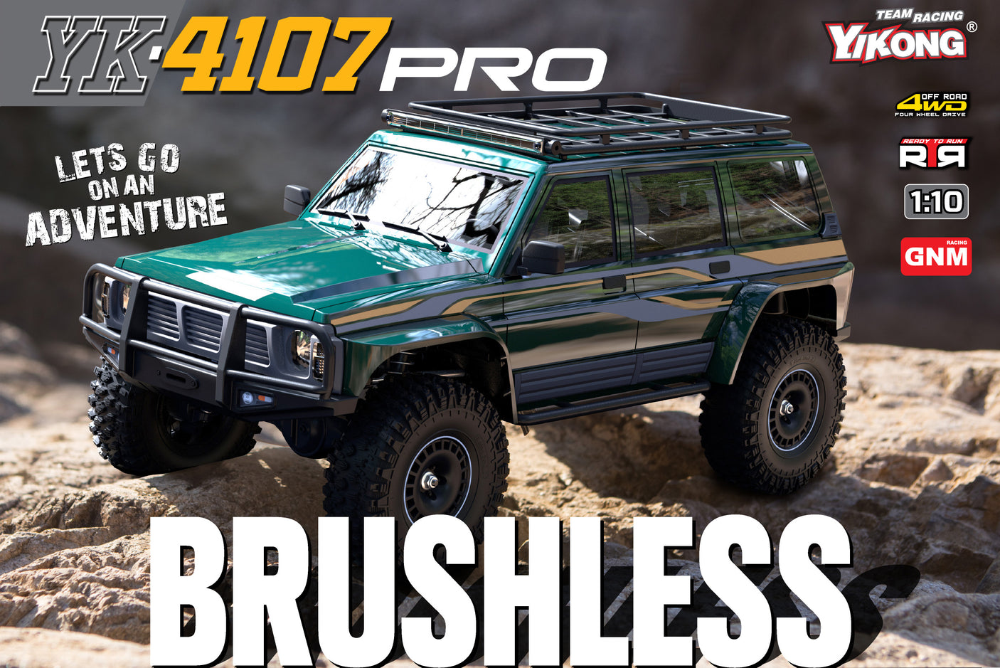 YIKONG YK4107 PRO 1/10ブラシレス4WD RCクローラー技適認証済