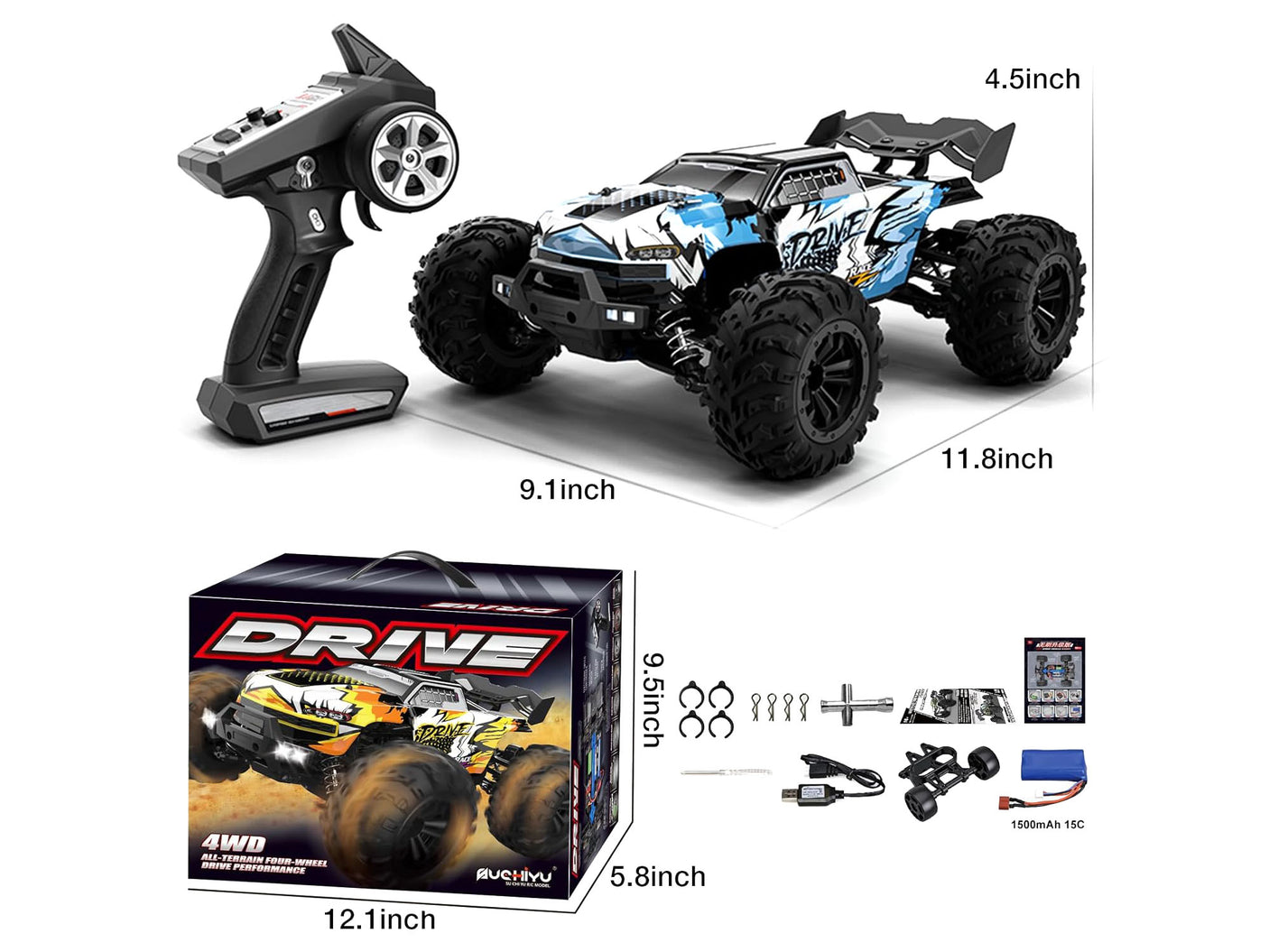 SUCHIYU 1/16 16102PROブラシレス高速ラジコンカー 4WDオフロードRTR