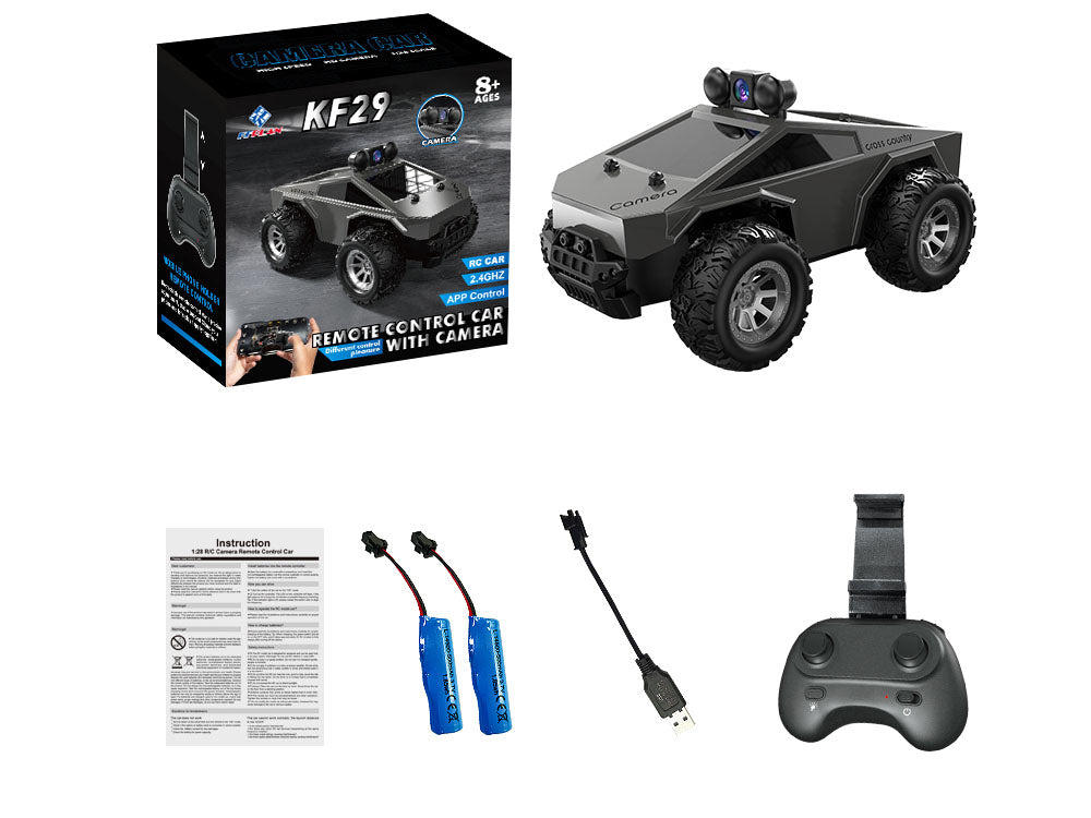KFPLAN KF29 カメラ付き ラジコンカー 1/28スケール|FPV対応・スマホ操作・ 技適認証済み・テスラ風デザイン RTRセット