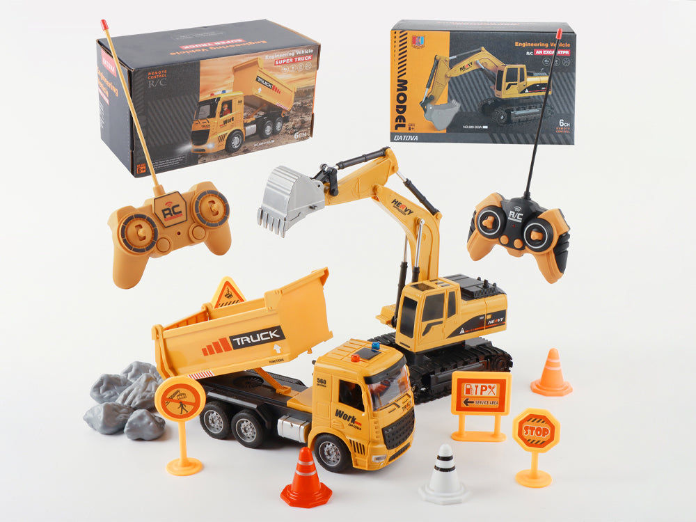 ARRISHOBBY 1/20スケール ラジコンショベル&ダンプトラック 2-in-1 建設車両セット 技適認証済み