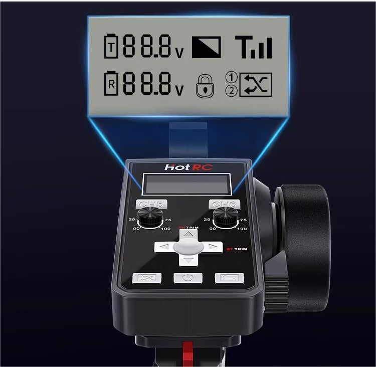 HOTRC CT-6A 6CHラジオ送信機 プロポセット RCボート/ラジコンカー/戦車用 300M長距離制御 片手操作 技適認証済み