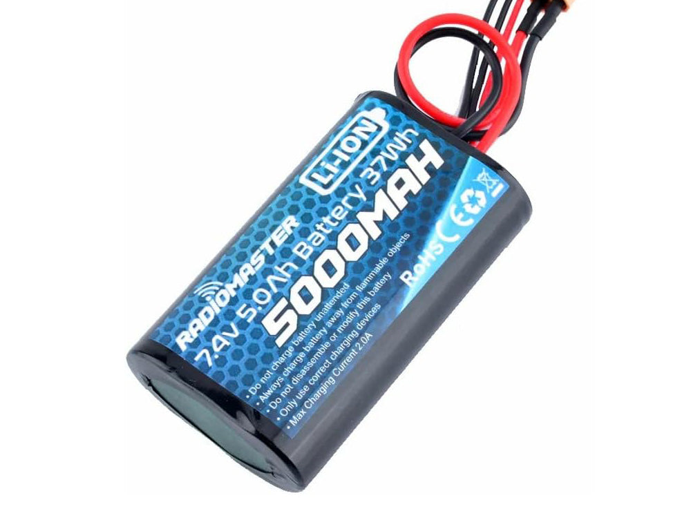 RadioMaster 7.4V 5000mAh 2Sリチウムバッテリー TX16S、TX12 MK2送信機用