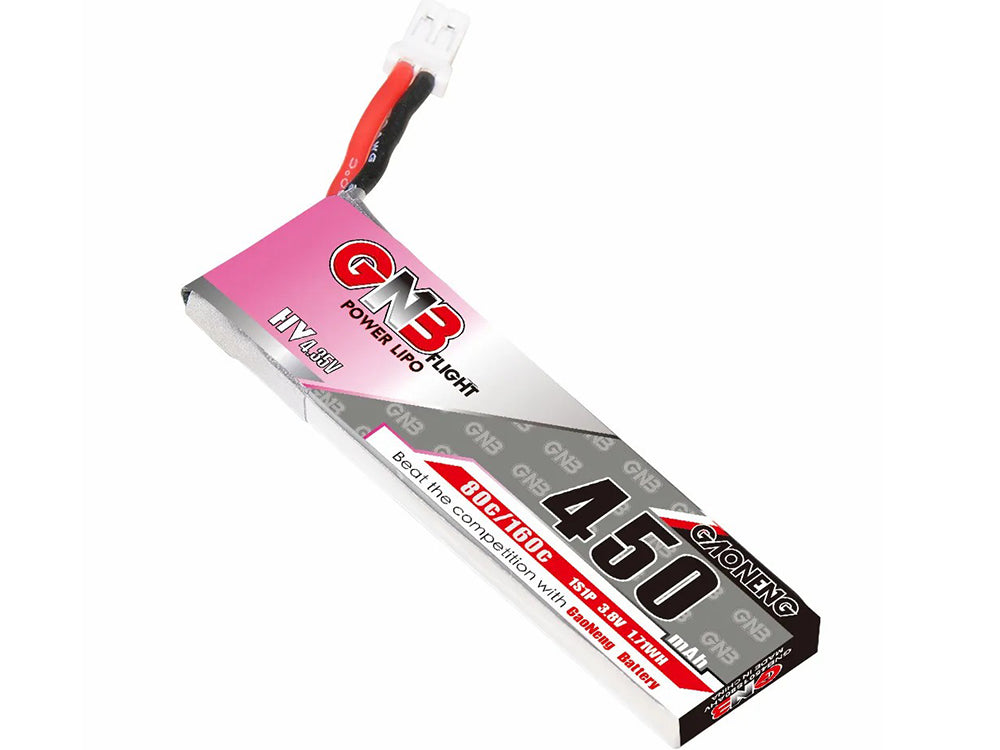 GNB 450mah 1S 3.8V LiHV 80Cリポバッテリー PH2.0 4個入り