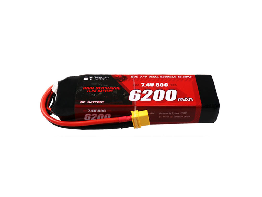BT 6200mAh リポバッテリー|RCカー用 2S/3S 50C/80C電池| 高速オフロードラジコンカー対応