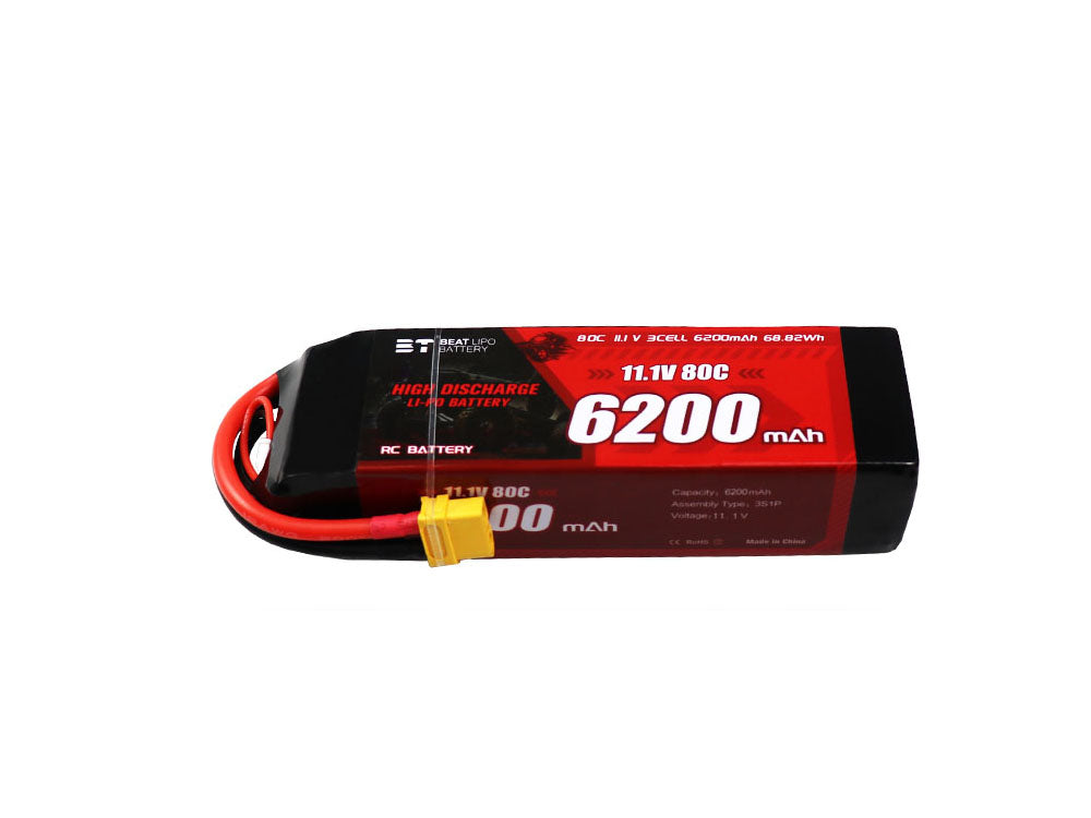 BT 6200mAh リポバッテリー|RCカー用 2S/3S 50C/80C電池| 高速オフロードラジコンカー対応