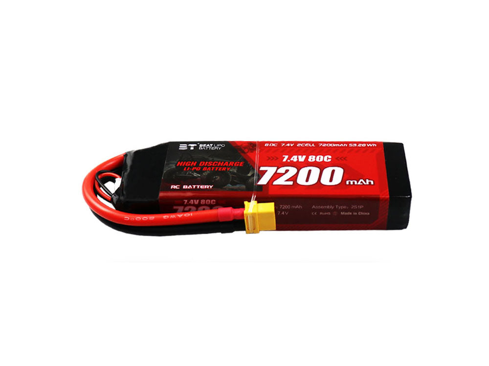 BT 7200mAh リポバッテリー|RCカー用 2S/3S 80C電池| 高速オフロードラジコンカーなど対応