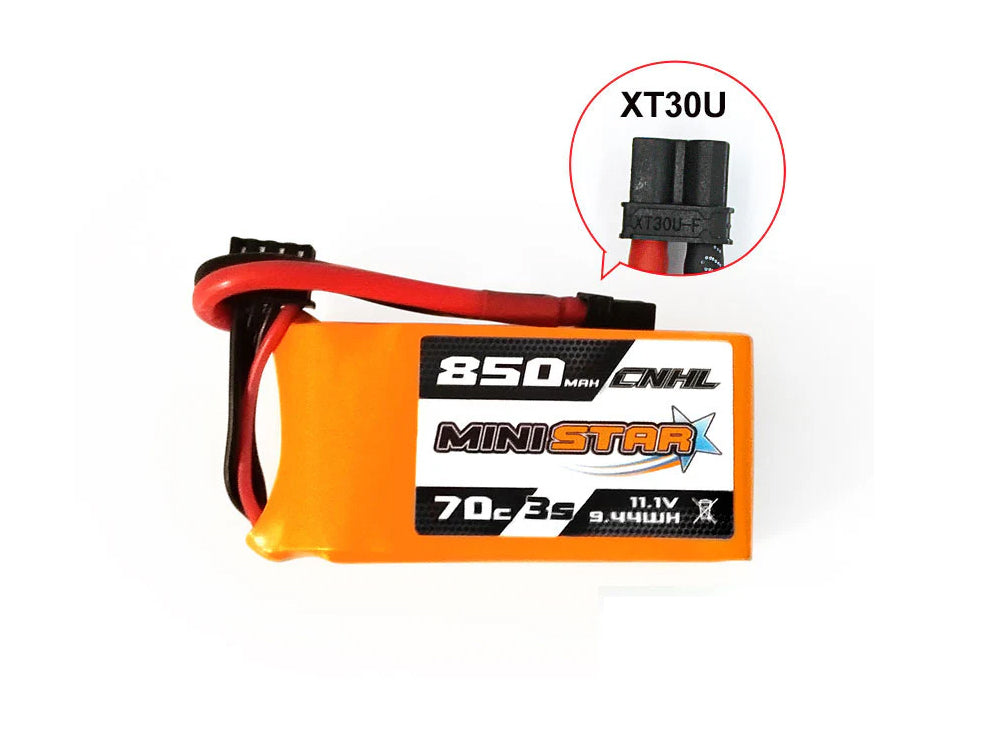 CNHL MiniStar 3S 11.1V LiPoバッテリー 450/650/850mAh 高出力 FPVドローン用 XT30Uコネクタ付き 2本セット