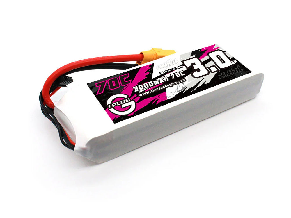 CNHL G+Plus 3000mAh 11.1V 3S 70C LiPoバッテリー(XT90付き)RCカー/RCドローン/RCボート対応