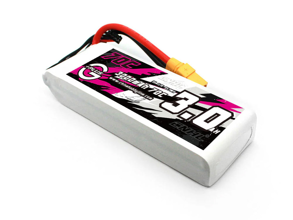 CNHL G+Plus 3000mAh 11.1V 3S 70C LiPoバッテリー(XT90付き)RCカー/RCドローン/RCボート対応