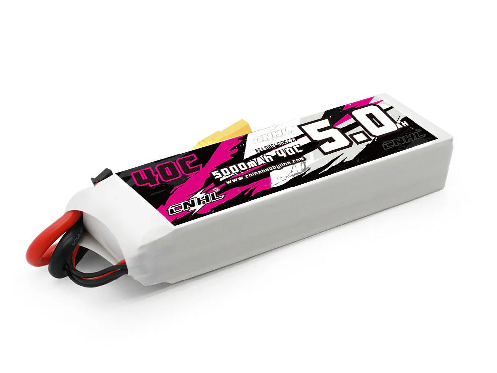CNHL 5000mAh 11.1V 3S 40C LiPoバッテリー XT90プラグ付き|RCカー・RC飛行機用 高出力リポバッテリー