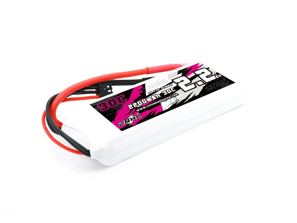 CNHL 2200mAh 7.4V 2S 30C リポバッテリー(T/Dean プラグ付き)|Traxxas Mini Slash 4X4対応 RCカー用