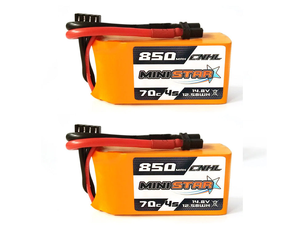 CNHL MiniStar 850mAh 14.8V 4S 70C LiPoバッテリー XT30U/XT60 FPVドローン対応 2本セット