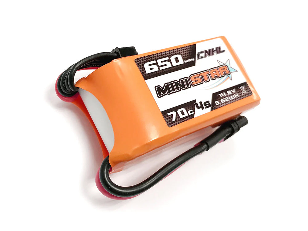CNHL MiniStar 650mAh 14.8V 4S 70C LiPoバッテリー (XT30Uコネクタ付き) 2本セット
