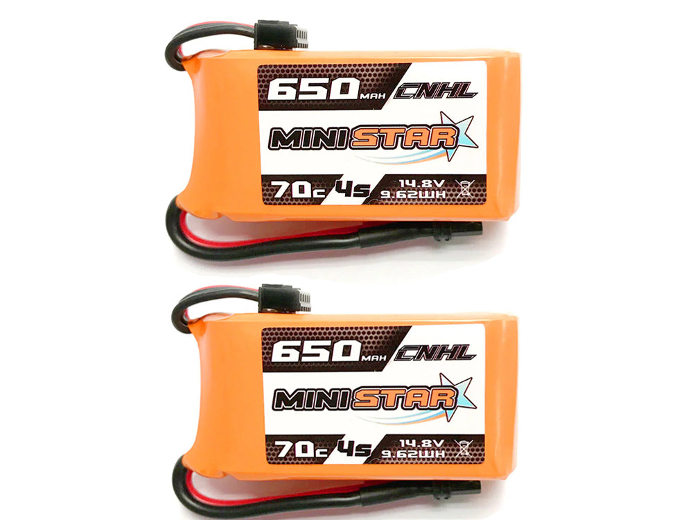 CNHL MiniStar 650mAh 14.8V 4S 70C LiPoバッテリー (XT30Uコネクタ付き) 2本セット