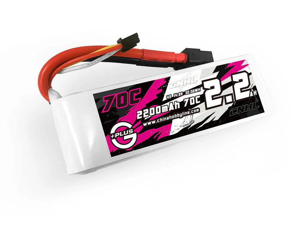 CNHL G+Plus 2200mAh 14.8V 4S 70C LiPoバッテリー 2本セット XT60プラグ付 |RCボート/RC飛行機・ドローン対応