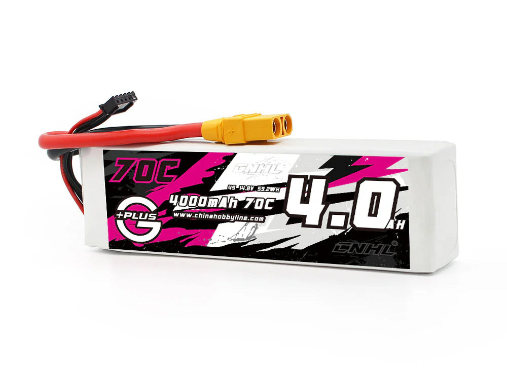CNHL G+Plus 4000mAh 14.8V 4S 70C LiPoバッテリー XT90プラグ付き RC飛行機/ヘリ/マルチコプター/ボート対応