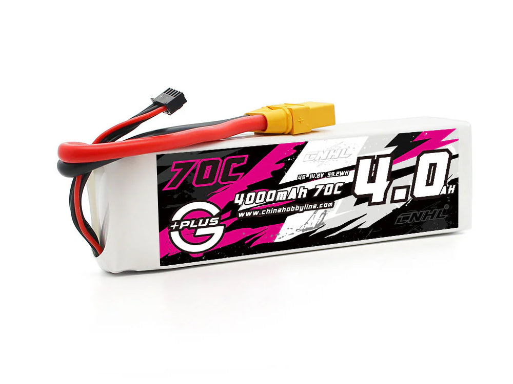 CNHL G+Plus 4000mAh 14.8V 4S 70C LiPoバッテリー XT90プラグ付き RC飛行機/ヘリ/マルチコプター/ボート対応