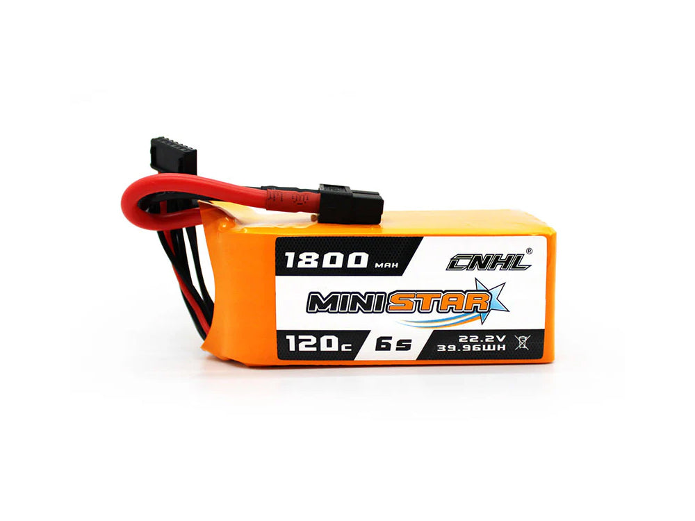 CNHL MiniStar 6S LiPoバッテリー 1300mAh / 1800mAh 22.2V 120C(XT60プラグ付き)FPVドローン用