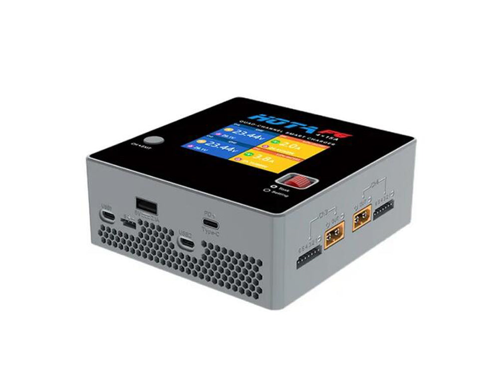 HOTA F6 スマートバッテリー充電器 4CH DC 250Wx4 15Ax4 Lipo リチウムイオン NiMH バッテリー用