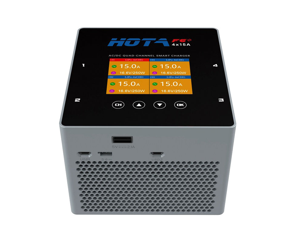 HOTA F6 + AC/DC Lipoバッテリー充電器 AC500W DC250Wx4 15Ax4