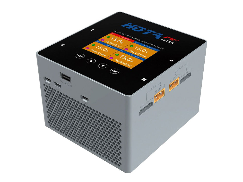 HOTA F6 + AC/DC Lipoバッテリー充電器 AC500W DC250Wx4 15Ax4