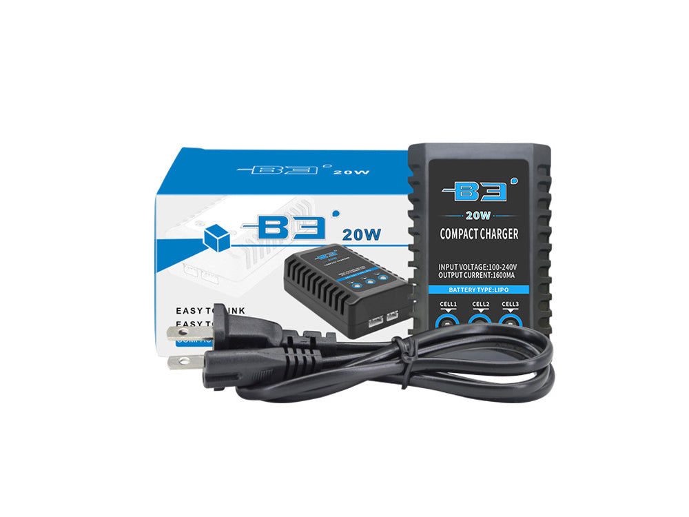 HOTRC B3 リポバッテリー充電器 10W/20W 7.4V/11.1Vバランスチャージャー 2S/3S LIPO対応