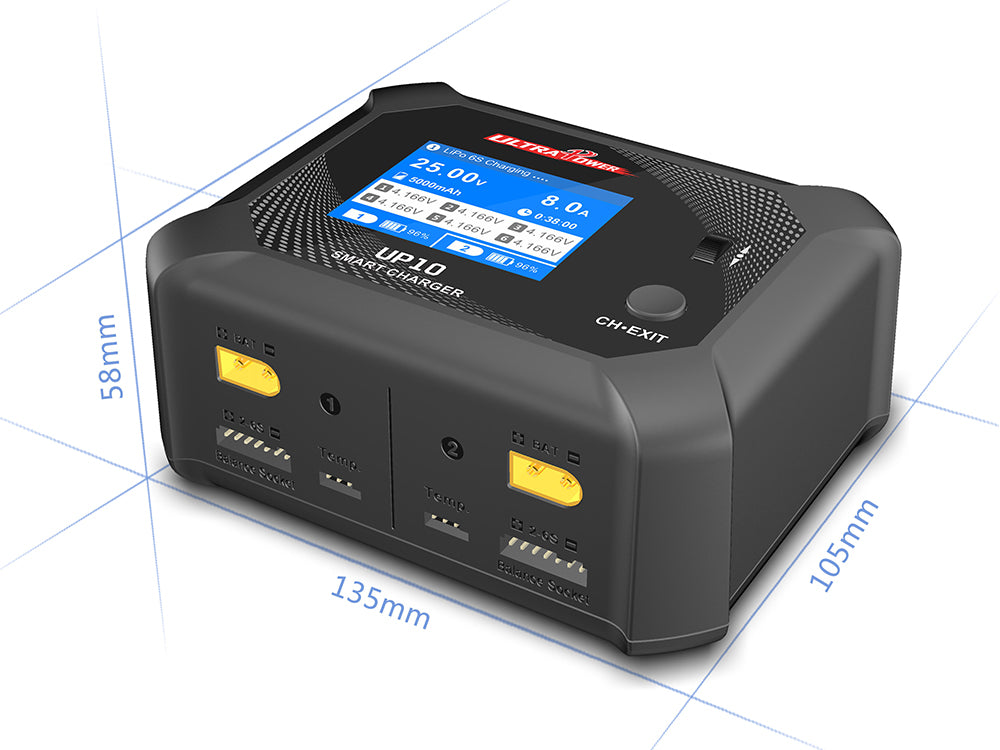 Ultra Power UP10 RC用充電器 | 2X100W 10A AC/DCチャージャー