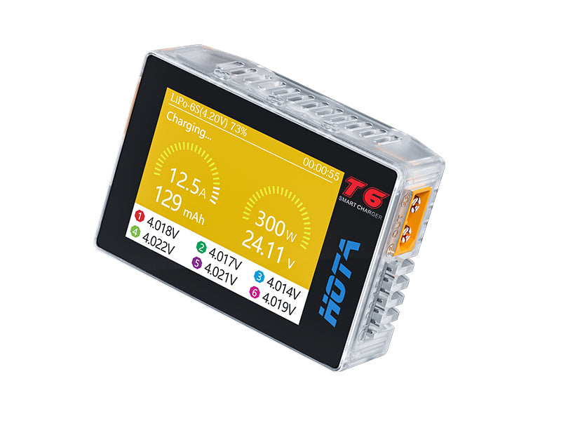 HOTA T6 DC300W PD90W 15A 1-6S LiPo バッテリー充電器