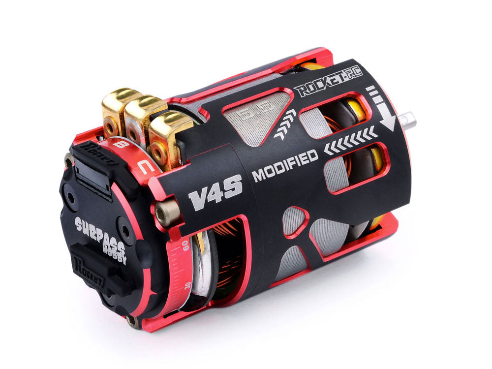 SURPASS HOBBY ROCKET 540 V4S センサー付きブラシレスモーター|1/10ラジコンカー競技用 ・MODIFIED仕様 |3.5T〜10.5T 選択可能