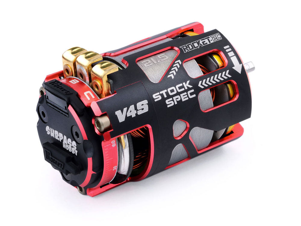 SURPASS HOBBY ROCKET 540 V4S センサー付きブラシレスモーター|1/10ラジコンカー競技用 ・STOCK SPEC仕様 |10.5T〜21.5T 選択可能