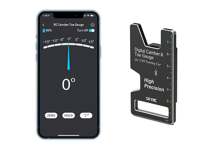 SKYRC デジタルキャンバーゲージ CTG-015 Bluetooth 1/8 1/10ラジコンカー用