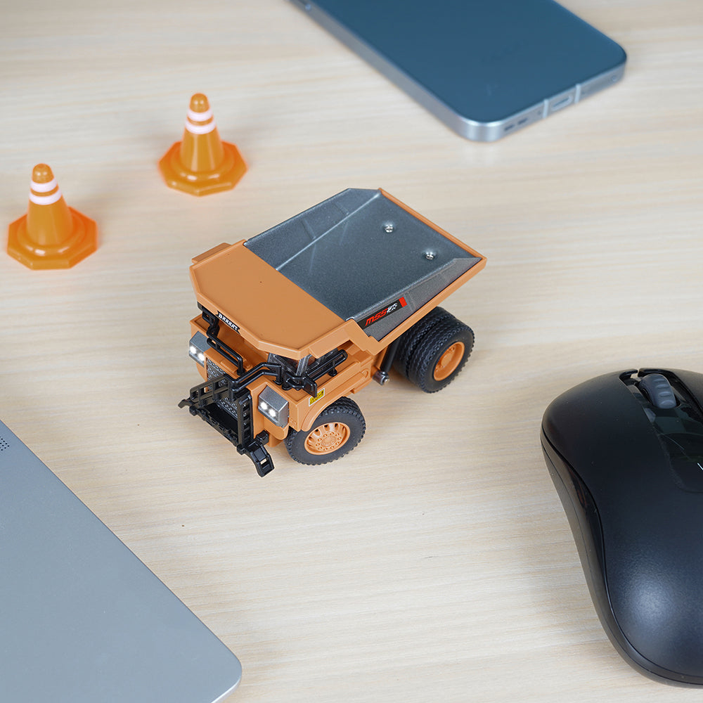 ARRISHOBBY 1:64 ‌全比例ミニダンプ ラジコン建設車両 デスク模型・知育ギフトに最適 技適認証済み