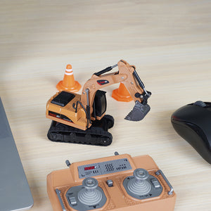 ARRISHOBBY 1:64 ‌全比例 ミニショベルカー ラジコン建設車両 亜鉛合金製RCカーデスク模型・知育ギフトに最適 技適認証済み