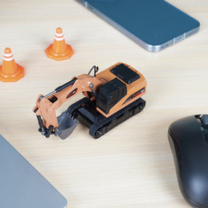 ARRISHOBBY 1:64 ‌全比例 ミニショベルカー ラジコン建設車両 亜鉛合金製RCカーデスク模型・知育ギフトに最適 技適認証済み