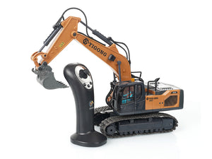 YIGONG 建設車両 亜鉛合金ラジコンショベル ジェスチャー機能 680°無制限回旋 伸縮ブーム構造 音声効果 技適認証済み