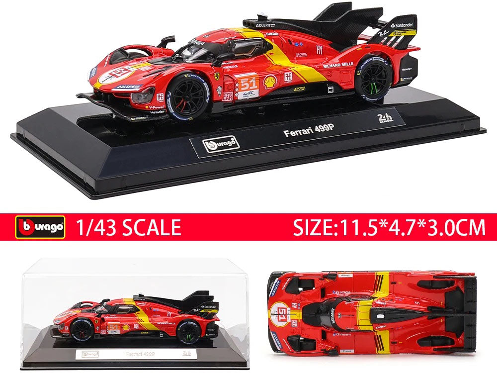 Bburago 1:43 フェラーリ499P LMHダイキャストカー 合金モデル 完成品 – YOYOHOBBY