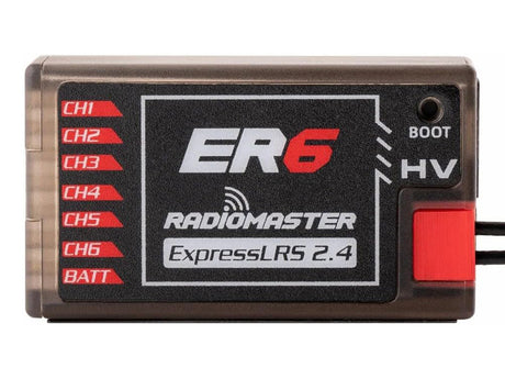 RadioMaster ER6 2.4GHz ELRS受信機 6CH PWMレシーバー固定翼用