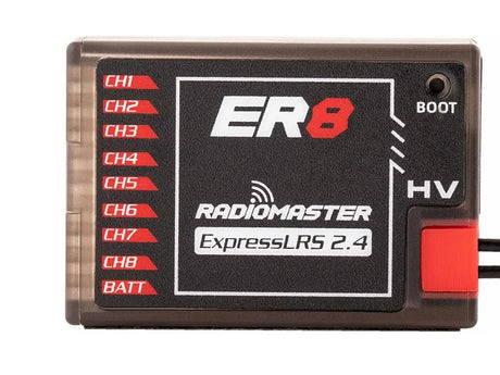 RadioMaster ER8 2.4GHz ELRS受信機 8CH PWM 固定翼用レシーバー