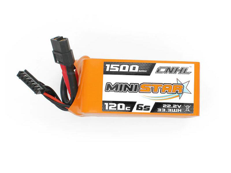 CNHL MiniStar 1500mAh 22.2V 6S 120CリポバッテリーFPVドローン用