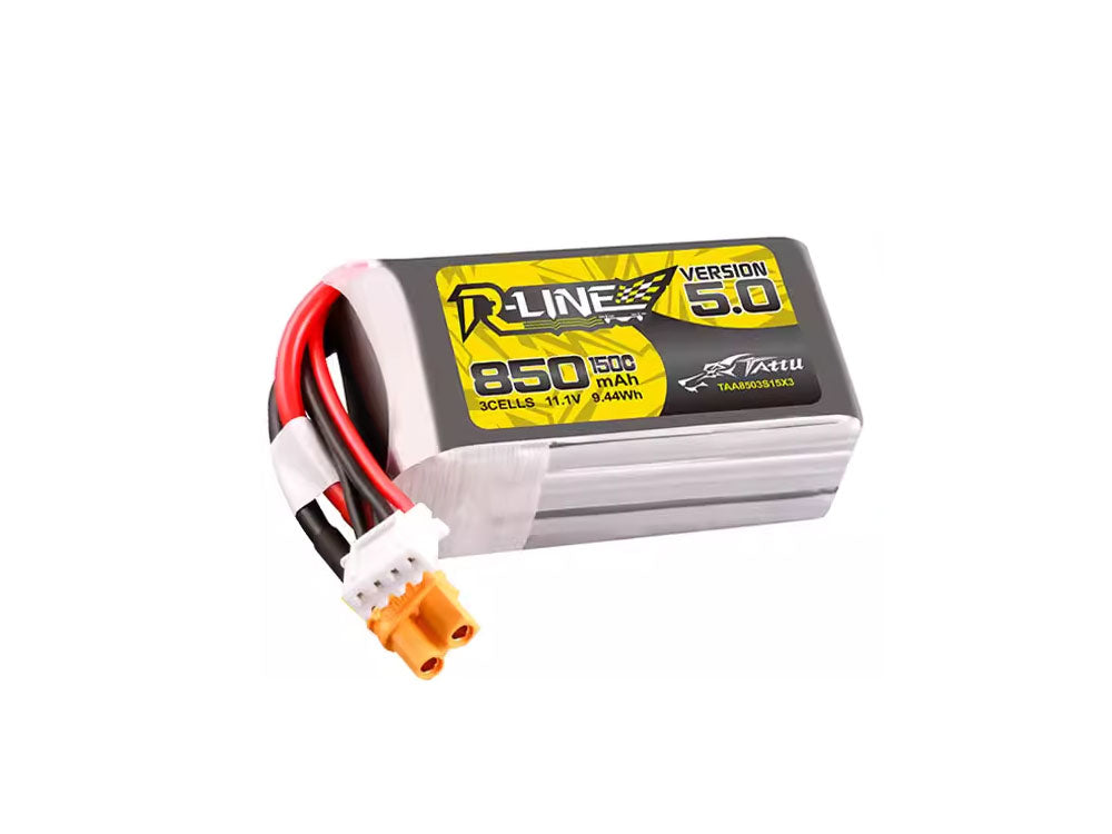 TATTU R-LINE 5.0 850mAh 150C 11.1V 3S1P 高性能ドローンリポバッテリー｜FPVレーシング最適