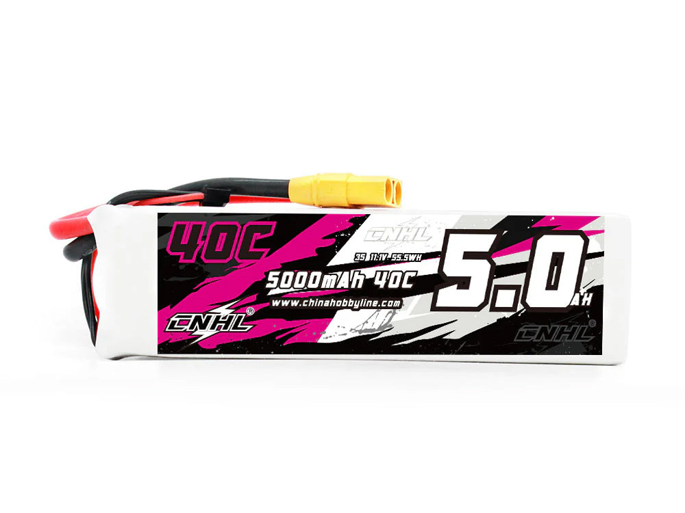 CNHL 5000mAh 11.1V 3S 40C LiPoバッテリー XT90プラグ付き｜RCカー・RC飛行機用 高出力リポバッテリー