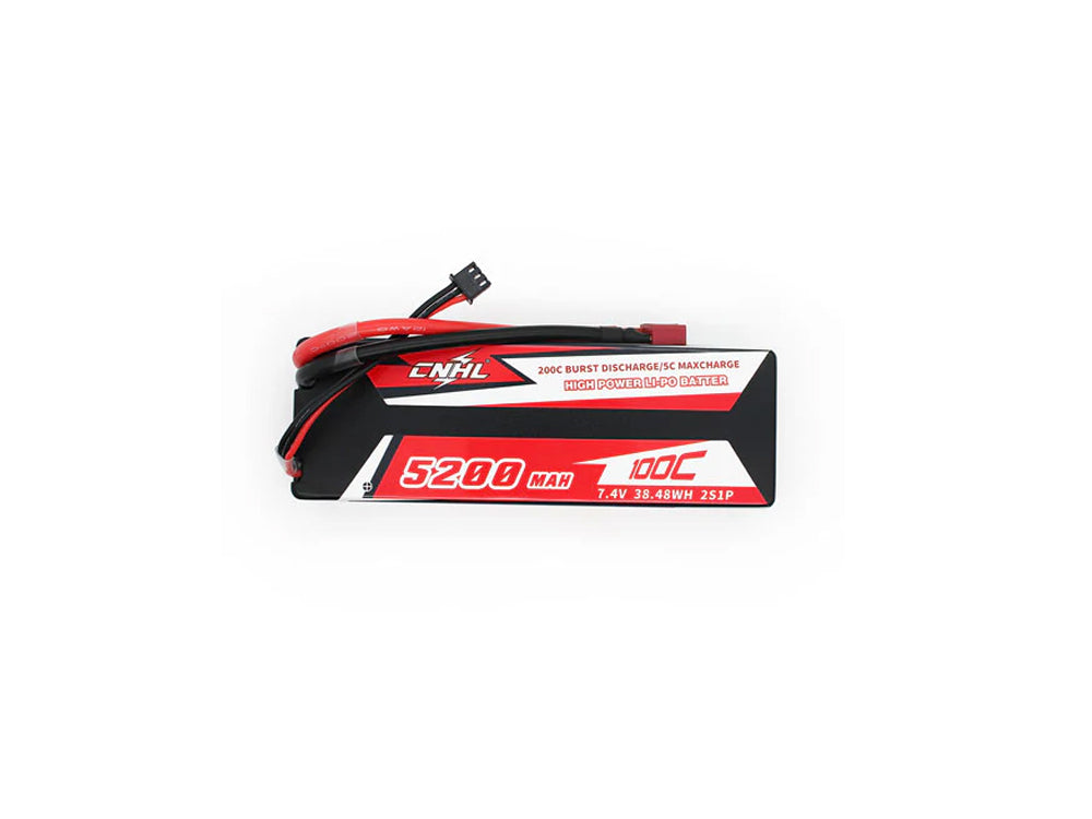 CNHL レーシングシリーズ 5200mAh 7.4V 2S 100C ハードケース LiPo バッテリー（RCカー・ボート・飛行機・ヘリコプター対応）