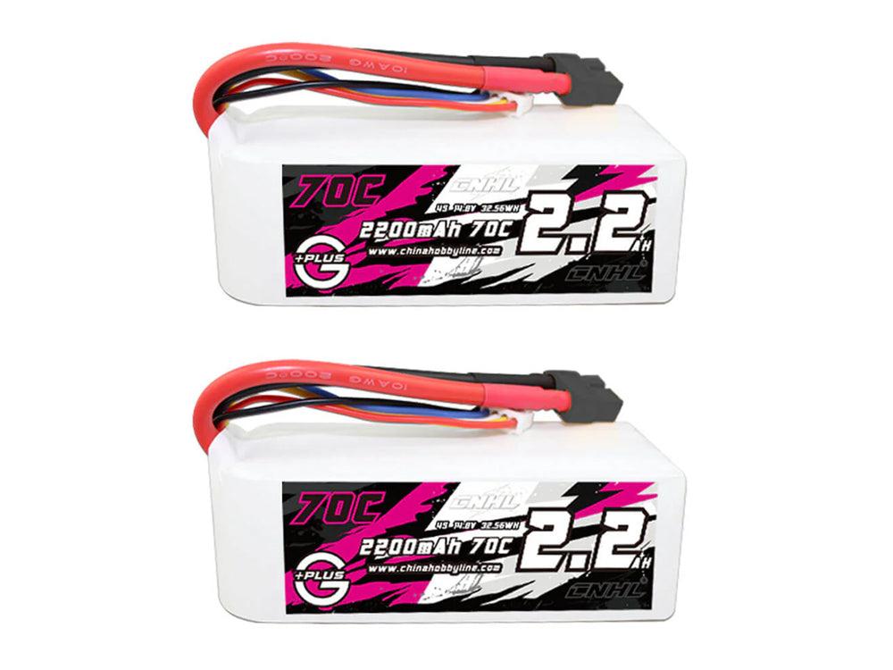 CNHL G+Plus 2200mAh 14.8V 4S 70C LiPoバッテリー ２本セット XT60プラグ付 |RCボート/RC飛行機・ドローン対応