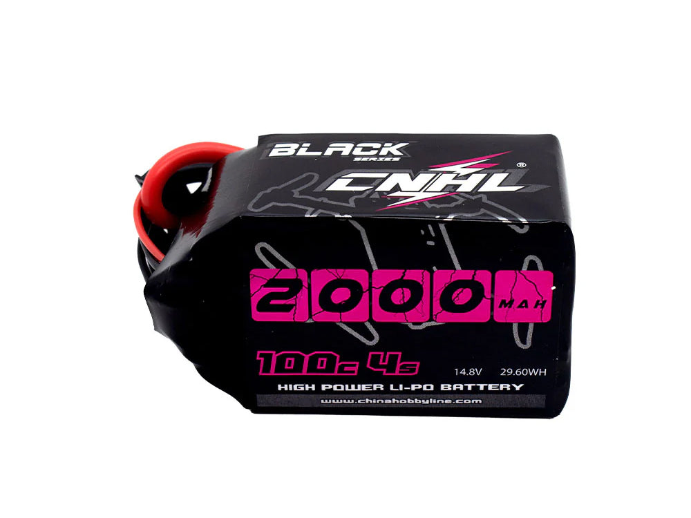 CNHL ブラックシリーズ 14.8V 4S 100C LiPoバッテリー（1100mAh / 2000mAh）XT60コネクター付き