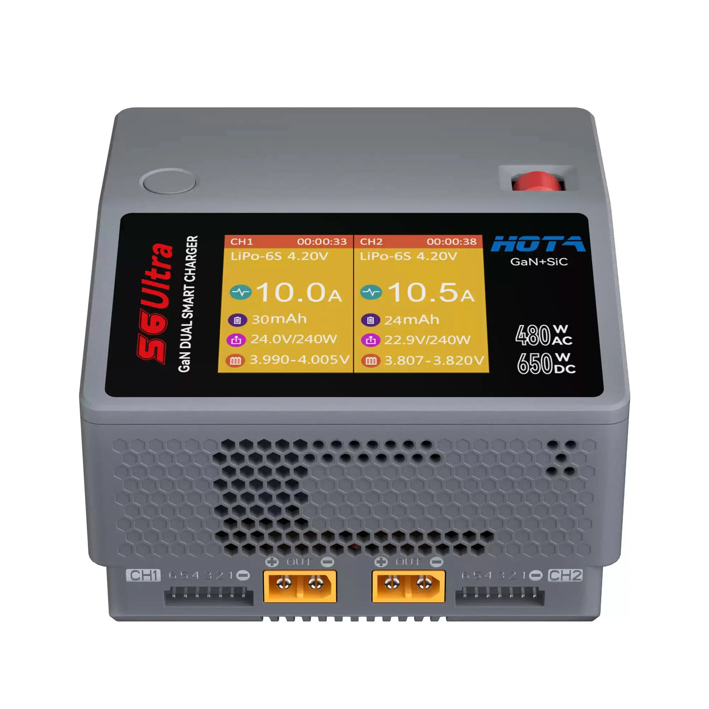 HOTA S6 Ultra AC480W DC650W GaNスマートバランス充電器（LiPo、LiHV、LiFeバッテリー用）