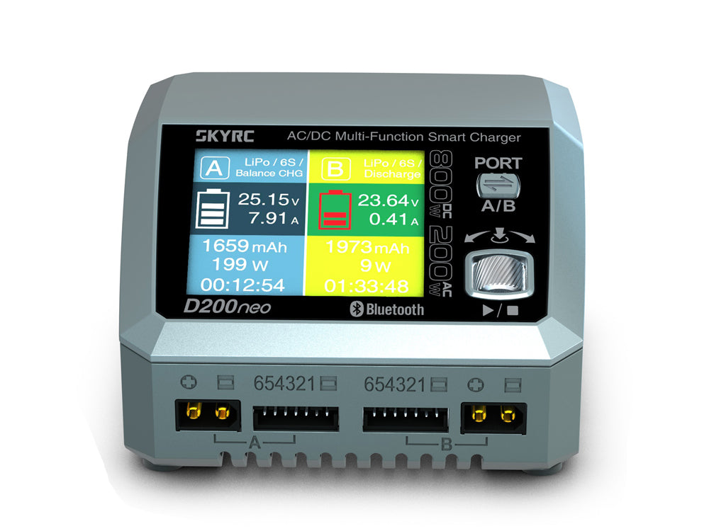 SkyRC D200neo 800W デュアルチャンネルAC/DC多機能充電器 日本語表示 バランスチャージャー