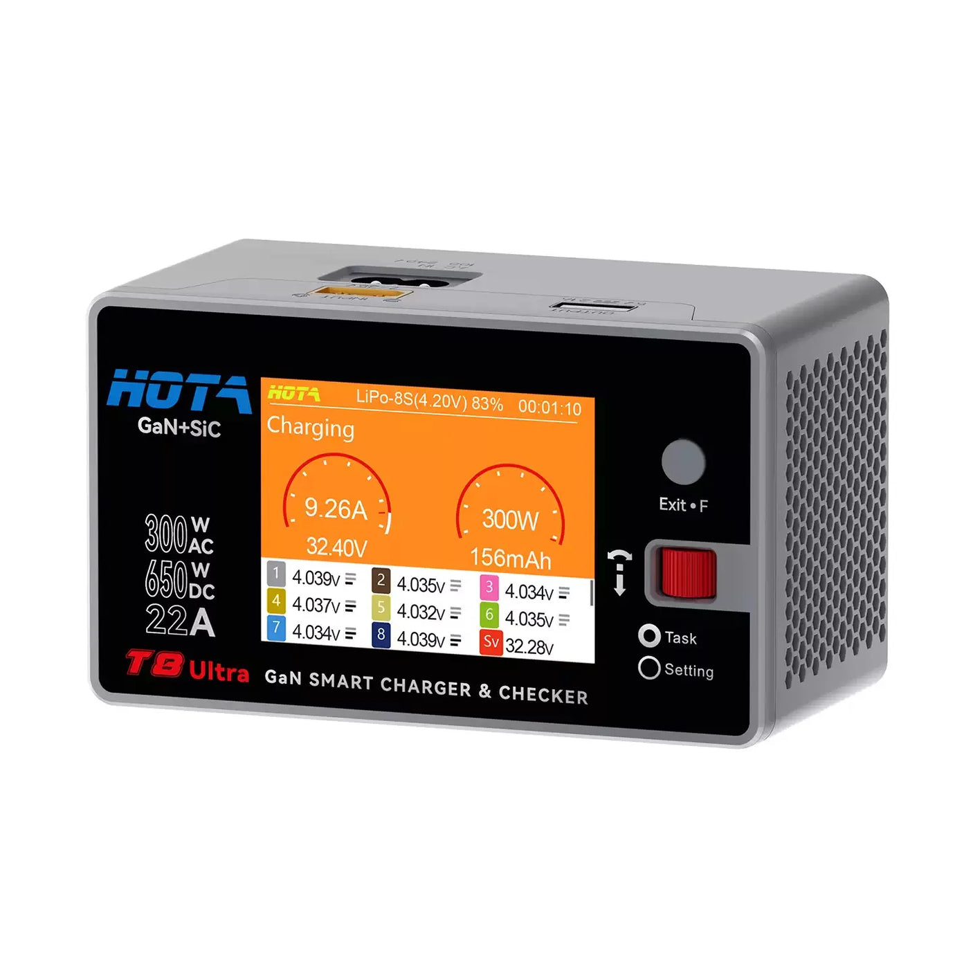 HOTA T8 Ultra GaN AC/DC 1～8S スマート充電器
